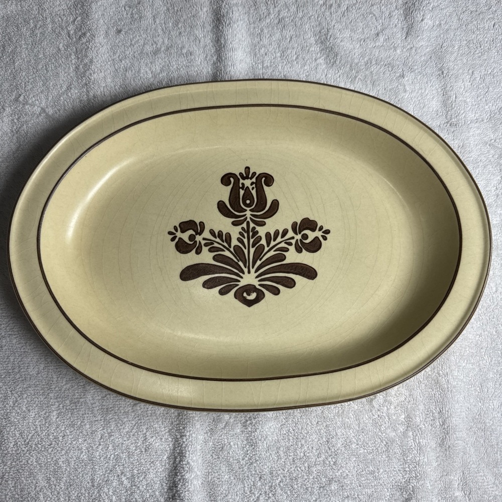 Pfaltzgraff Village Vintage 70s Stoneware 14 inch steak plate serving platter